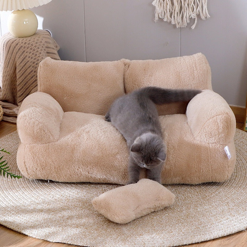 Luxury Plush Winter Cat Bed