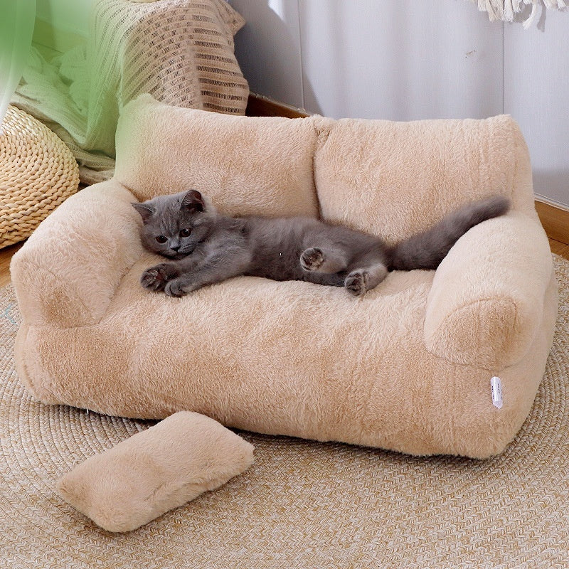 Luxury Plush Winter Cat Bed