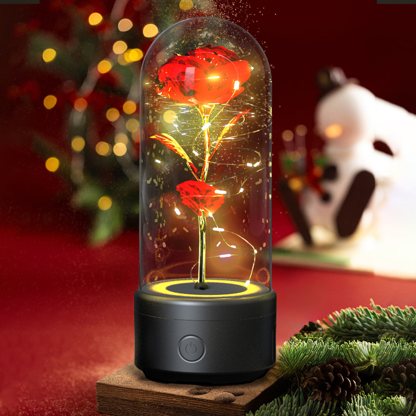 2-in-1 Rose LED Bluetooth Speaker
