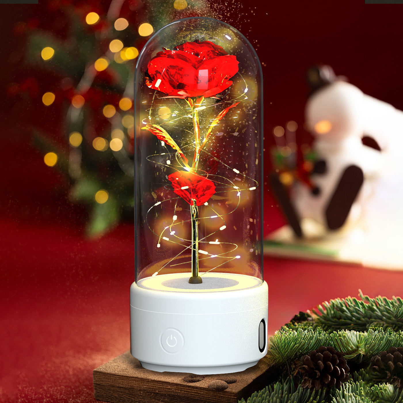 2-in-1 Rose LED Bluetooth Speaker