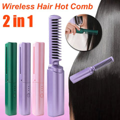 Wireless Hair Straightener and Curler Comb