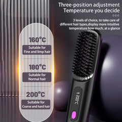 2-in-1 Wireless Hair Straightener Comb